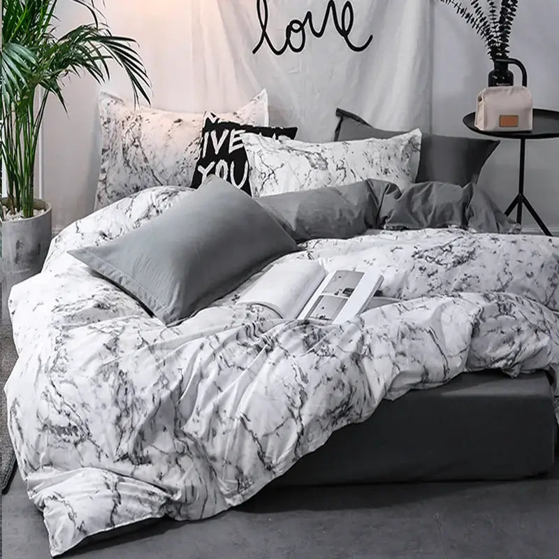 Black Marble Duvet Set