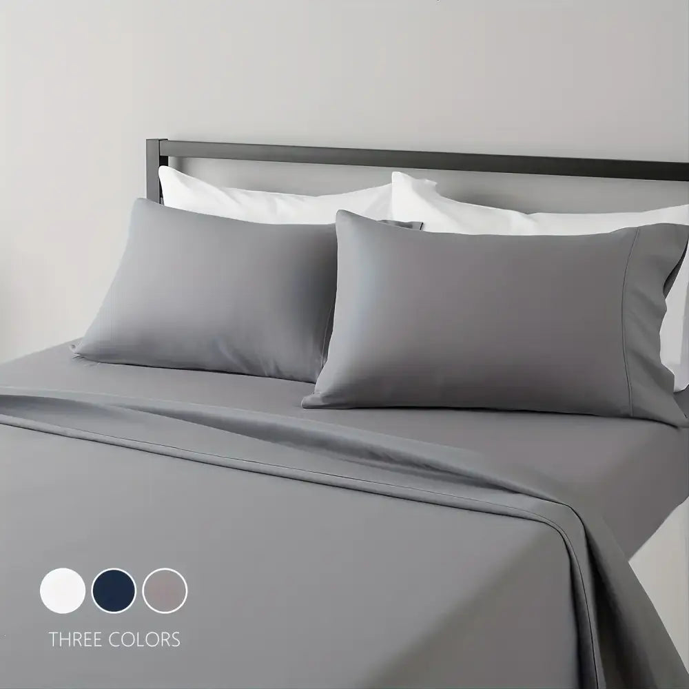 Gray Satin Sheet Set
