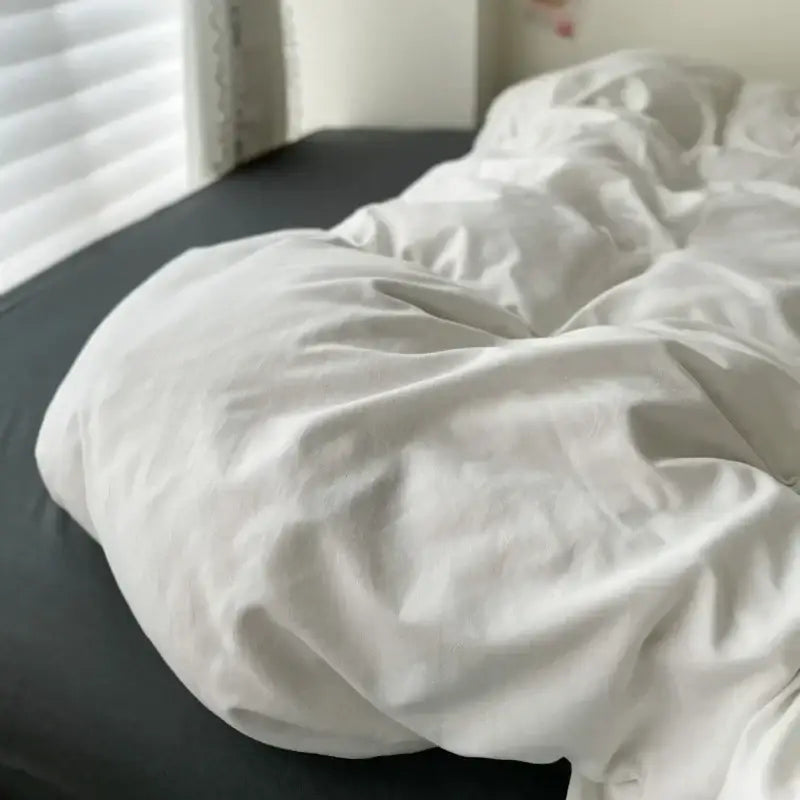 White Gray Cotton Bedding