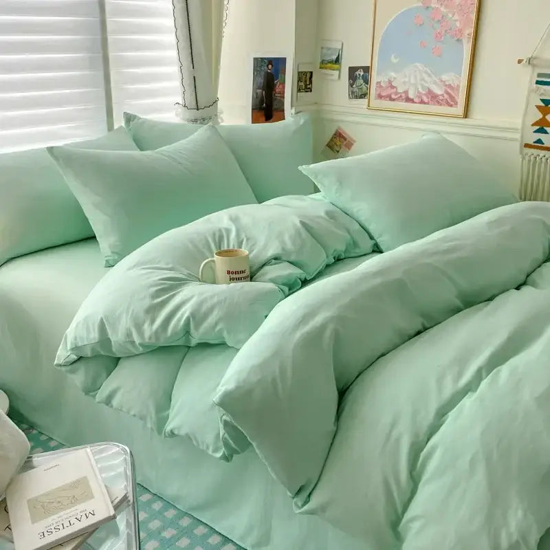 White Gray Cotton Bedding