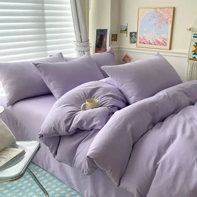 White Gray Cotton Bedding