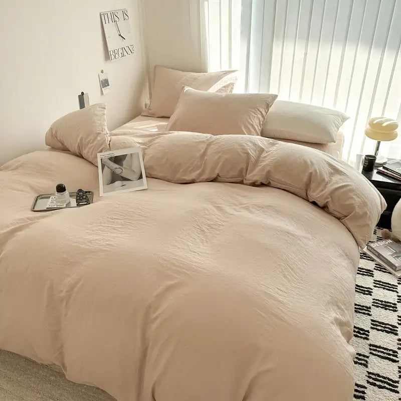 Dark Gray Cotton Duvet Set