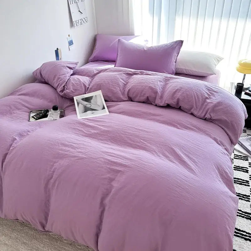 Dark Gray Cotton Duvet Set