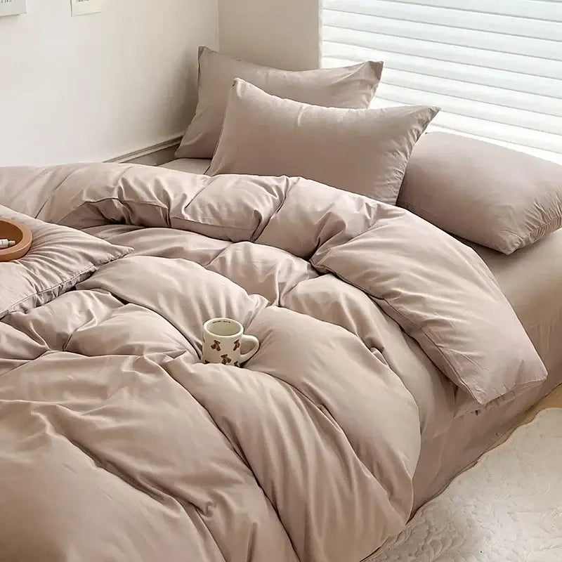 Dark Gray Cotton Duvet Set