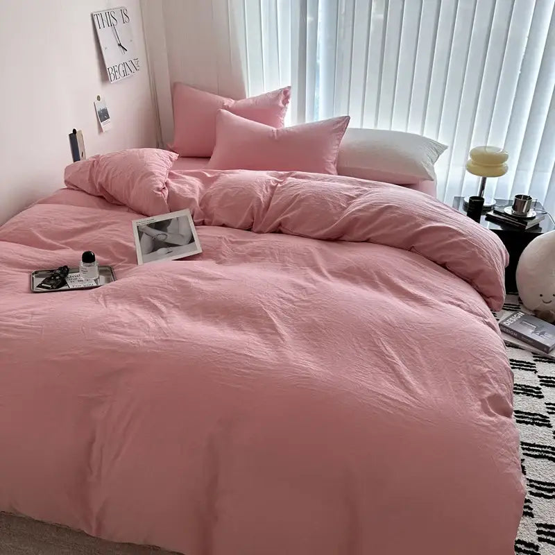 Dark Gray Cotton Duvet Set