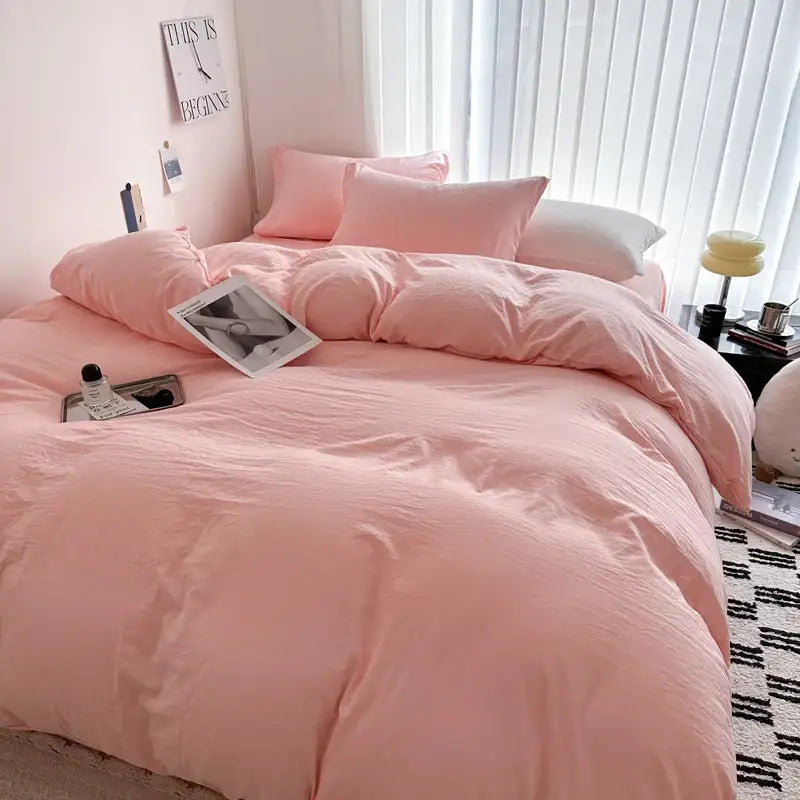 Dark Gray Cotton Duvet Set