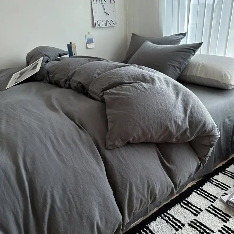 Gray Cotton Bedding Set