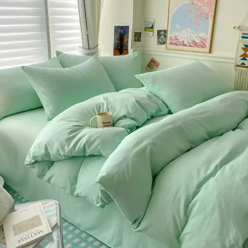 Gray Cotton Duvet Set