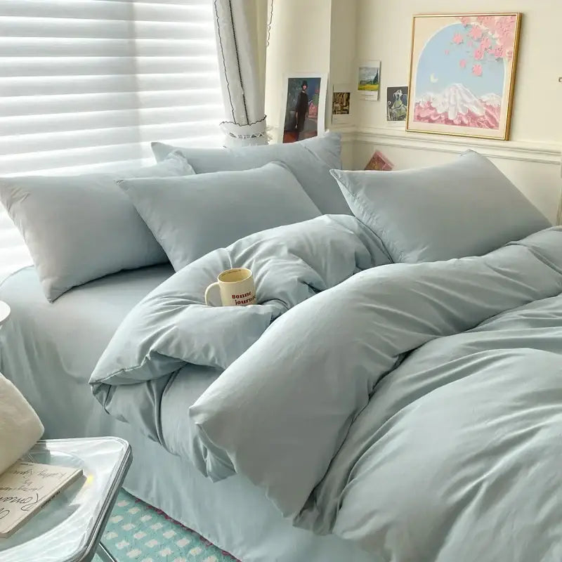 Gray Cotton Duvet Set