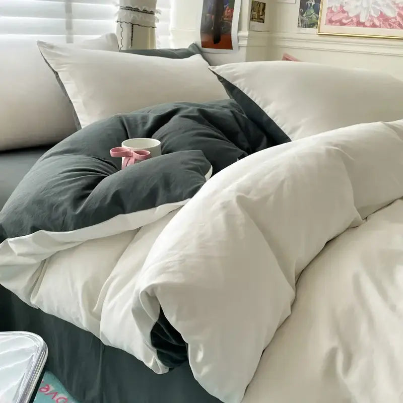 Gray Cotton Duvet Set