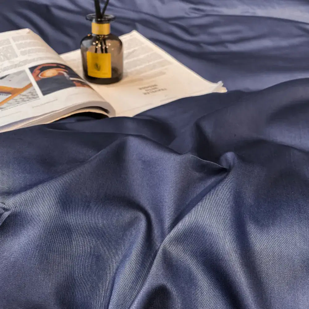 Navy Gold Cotton Duvet