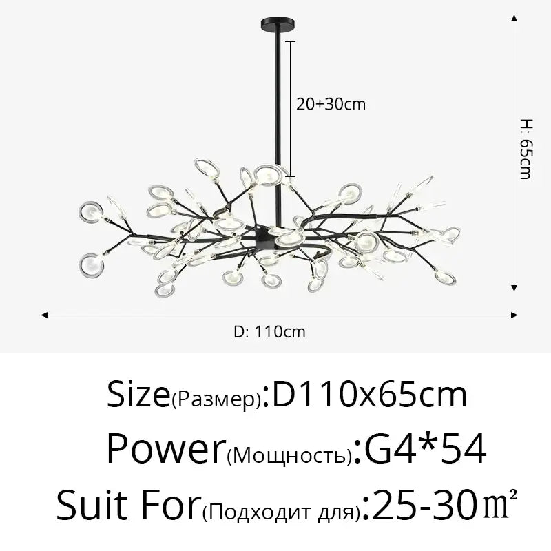 Gold Globe LED Chandelier 9-54 Heads