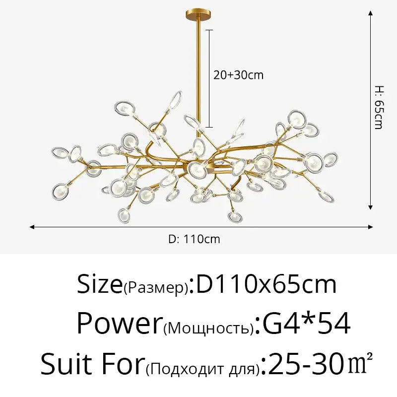 Gold Globe LED Chandelier 9-54 Heads