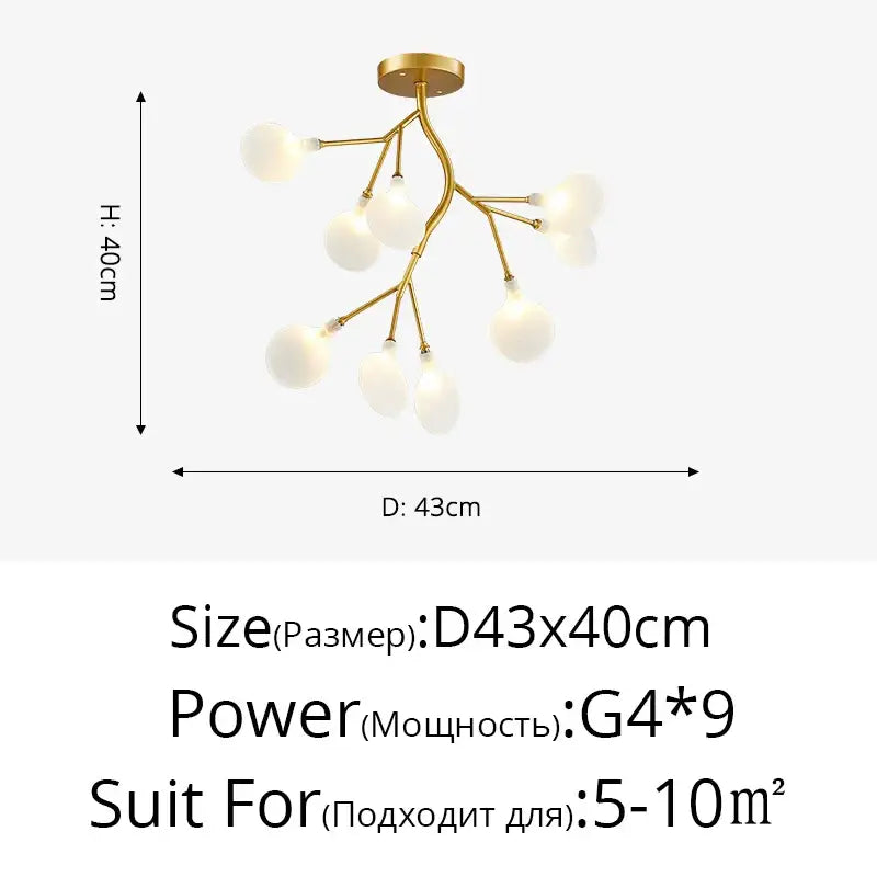 Gold Globe LED Chandelier 9-54 Heads