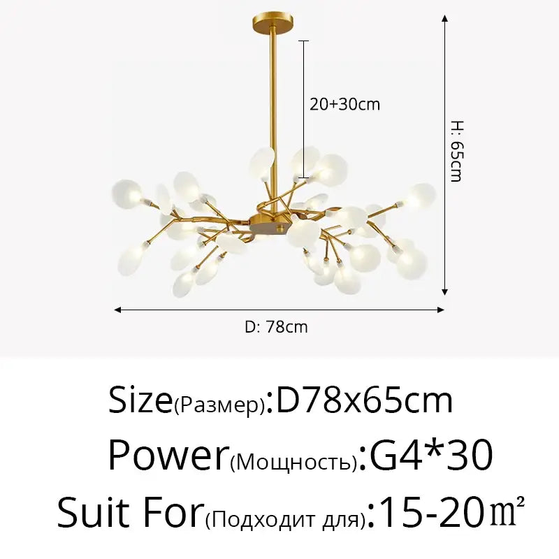 Gold Globe LED Chandelier 9-54 Heads