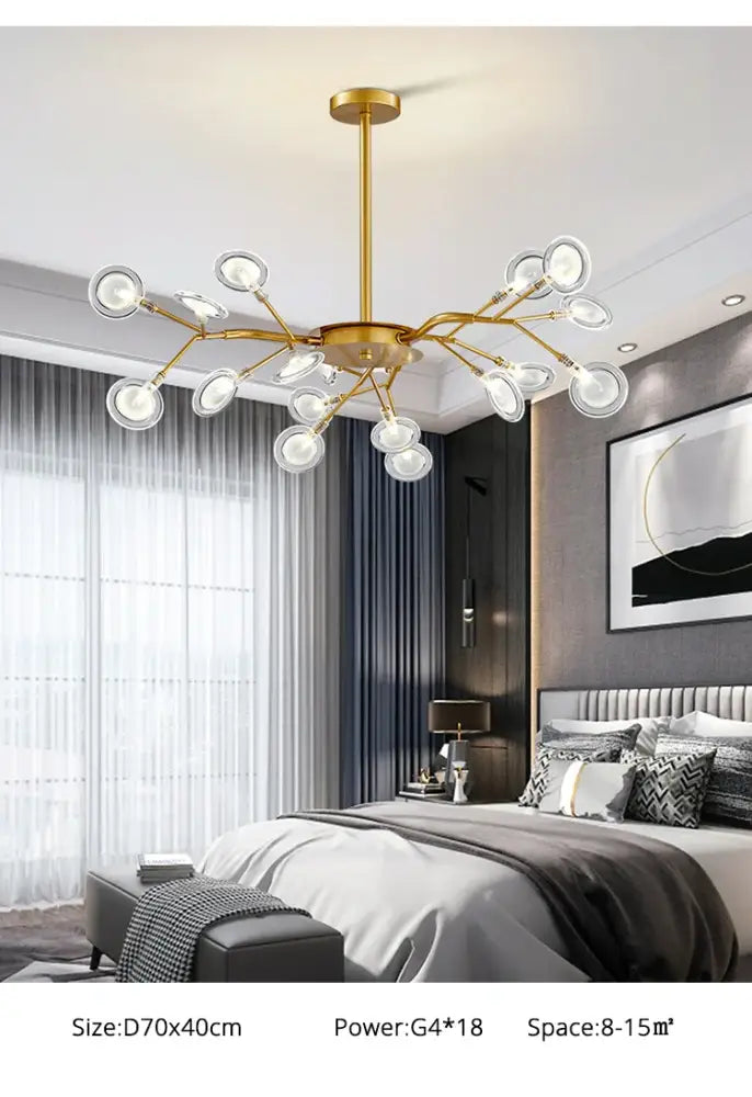 Gold Globe LED Chandelier 9-54 Heads