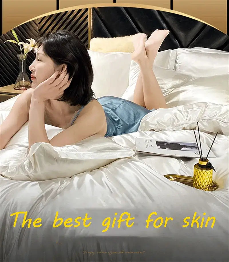 Silver Silk Bedding Set