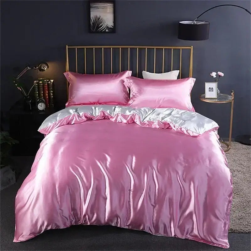 Silver Silk Bedding Set