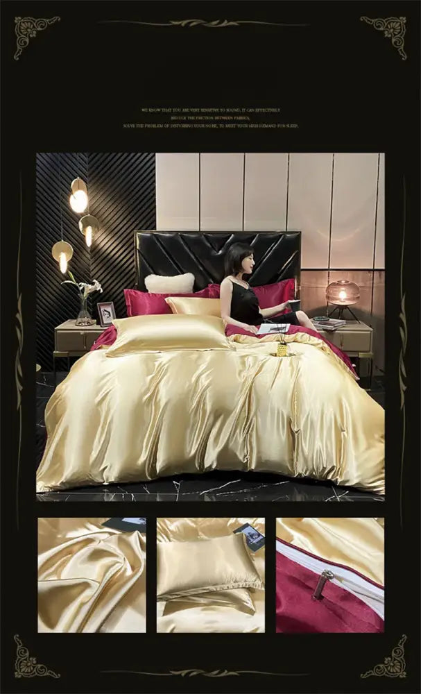 Copper Silk Bedding Set
