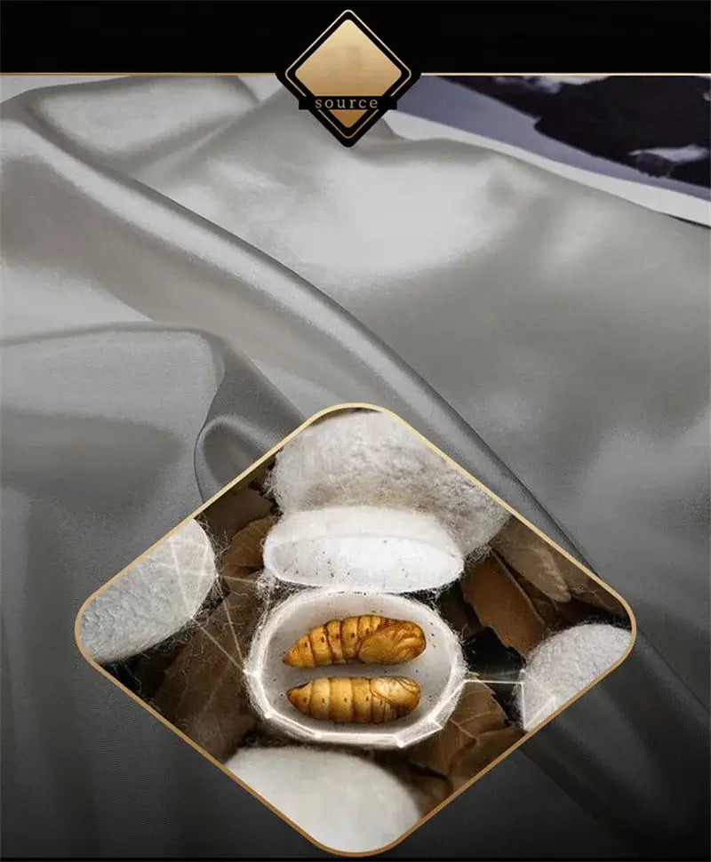 Navy Silk Duvet Set