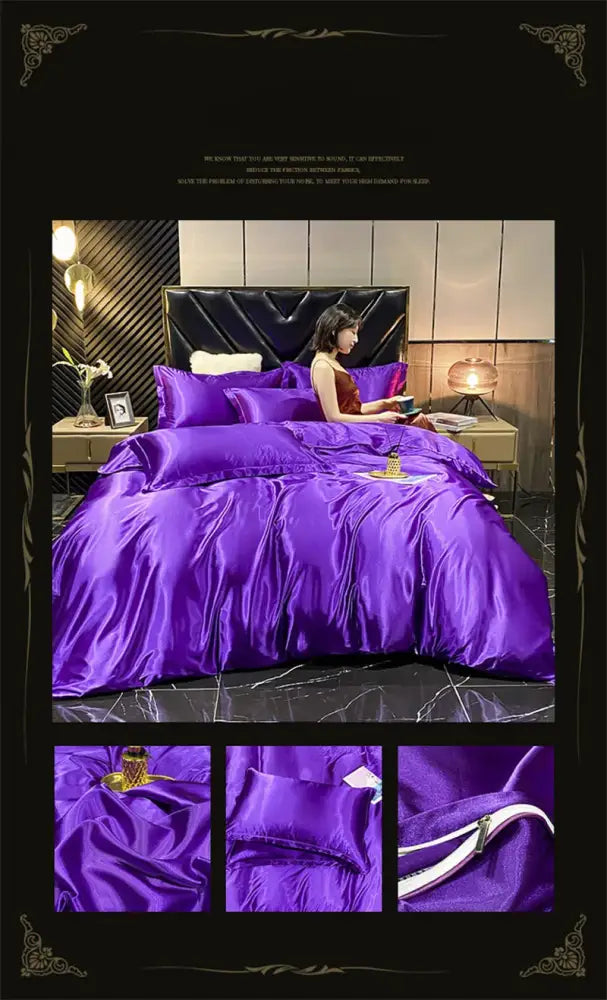 Green Satin Bedding Set