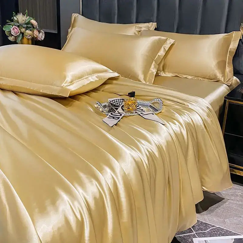 Teal Satin Duvet Set