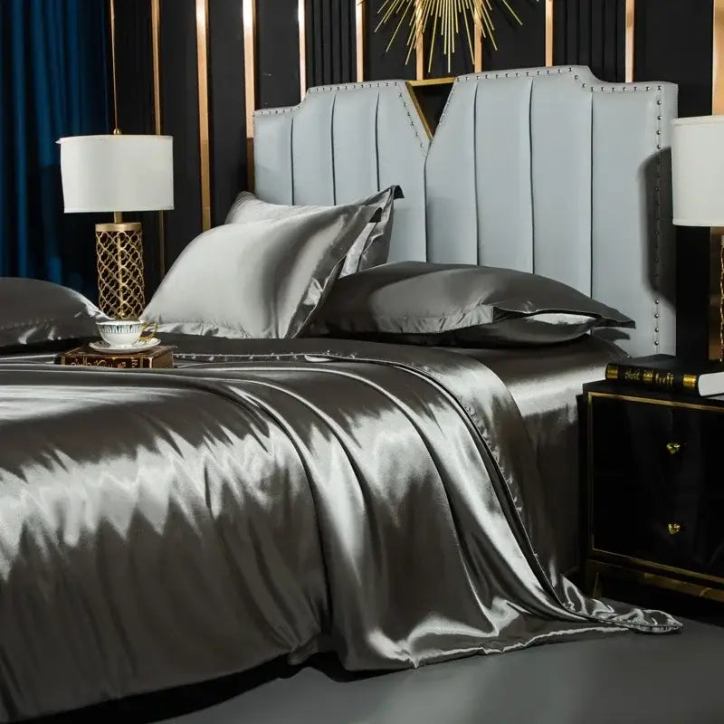 Wine Red Satin Bedding