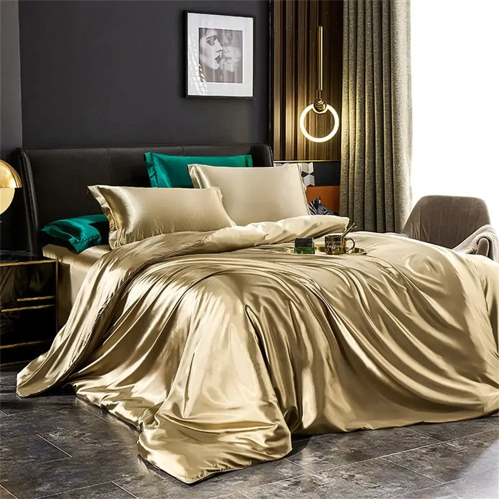Gold Cream Satin Bedding