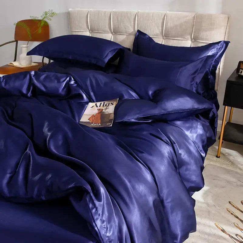 Copper Cream Satin Bedding Set