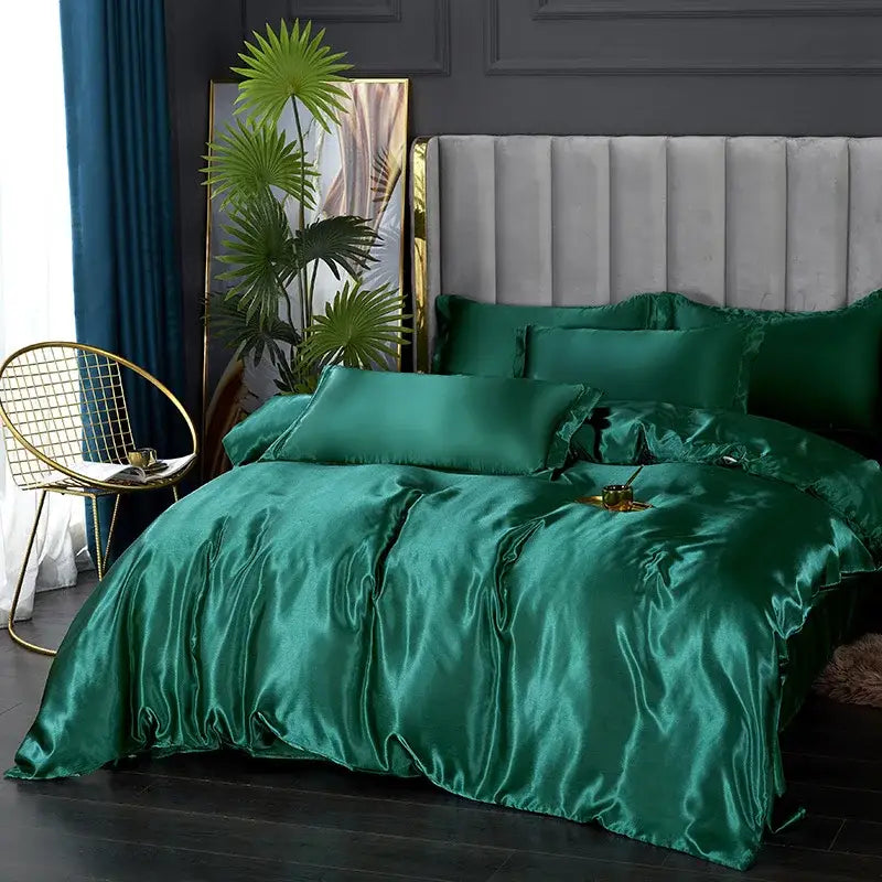 Fuchsia Satin Duvet Set
