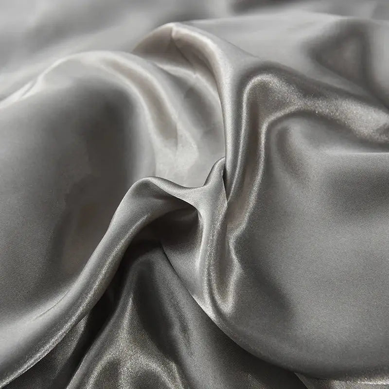 Gray Silk Bedding Set