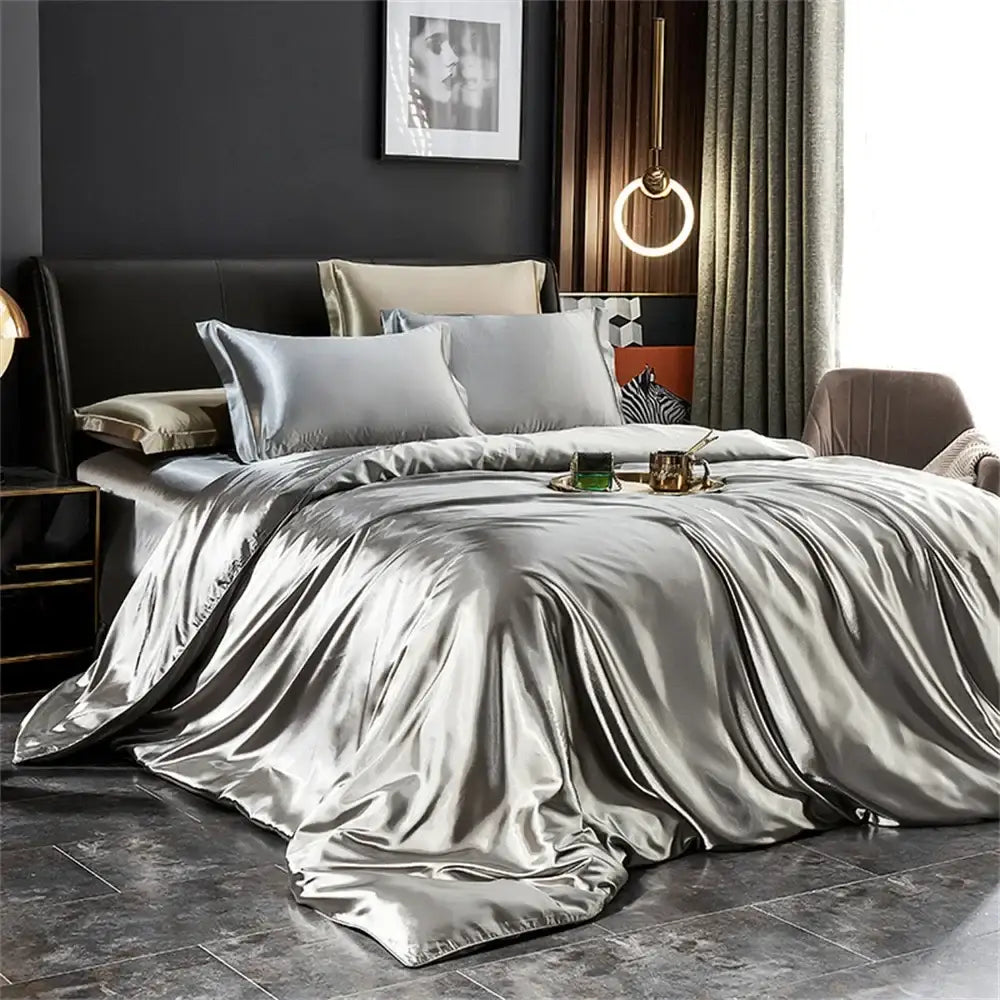 Turquoise Satin Gold Bedding