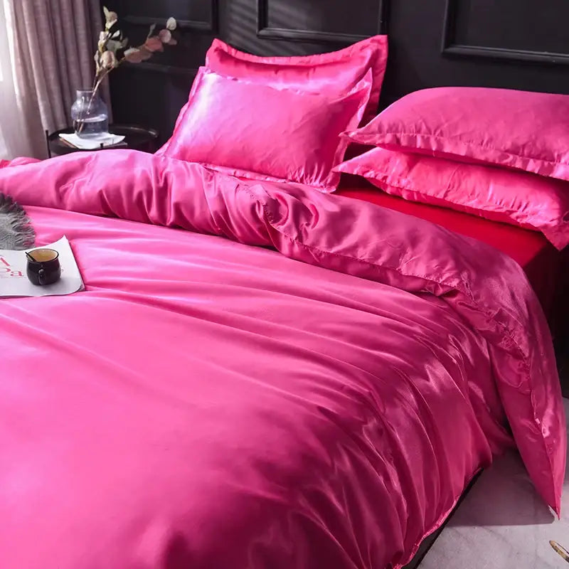 Gray Silk Bedding Set