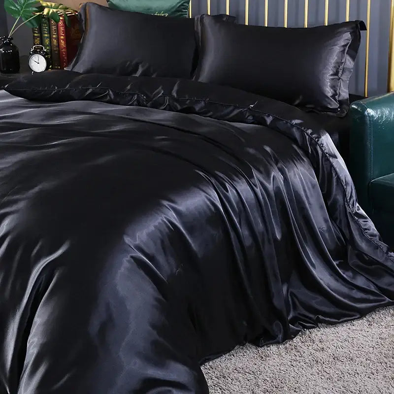 Water Blue Satin Bedding
