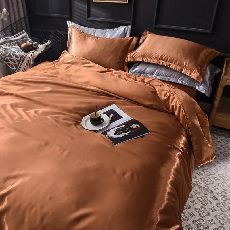 Black Silk Ruffled Set