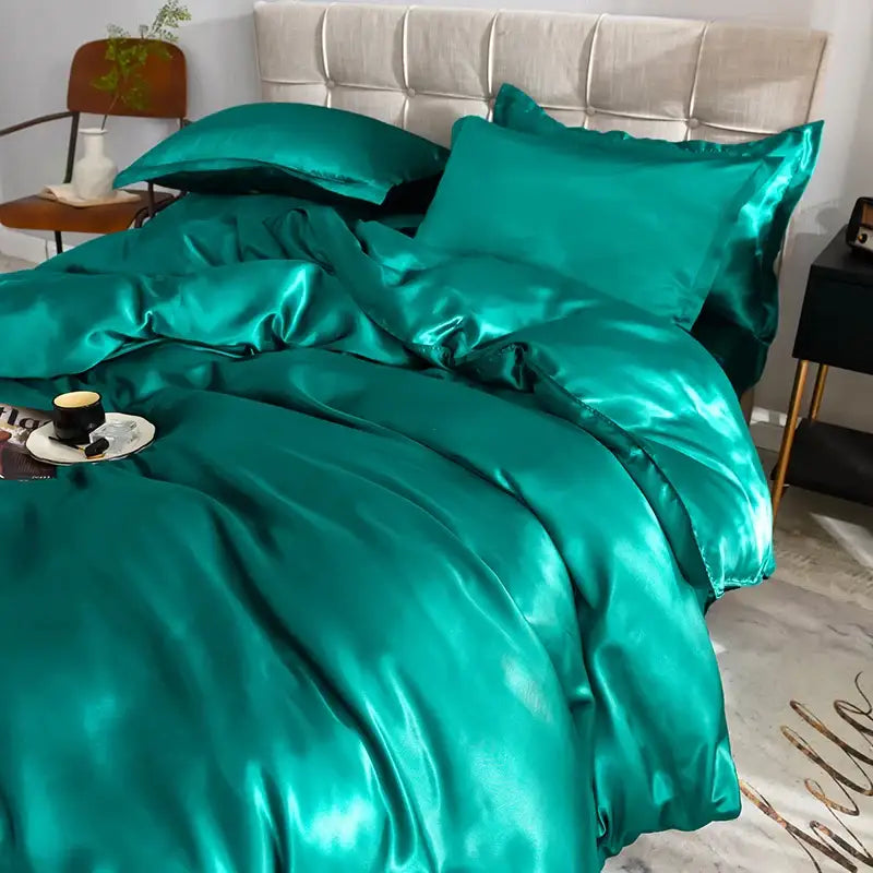 Paris Blue Silk Bedding