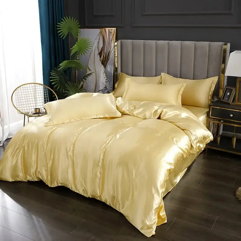 Light Jade Satin Bedding