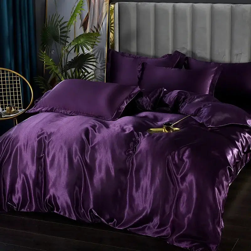Crimson Satin Duvet Set