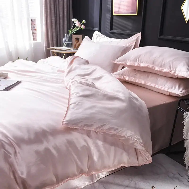Wine Red Silk Bedding
