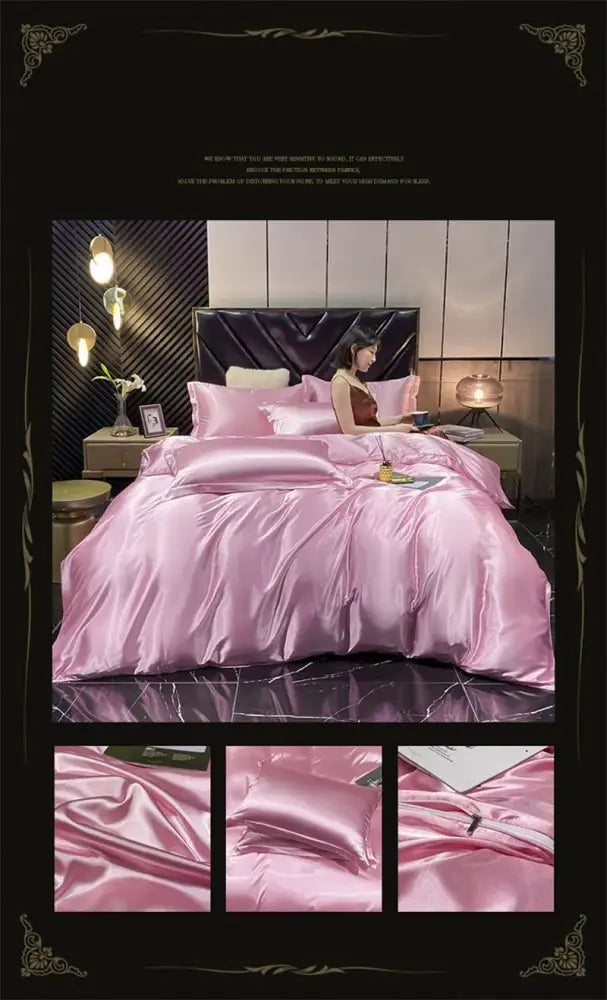 Green Cream Satin Bedding