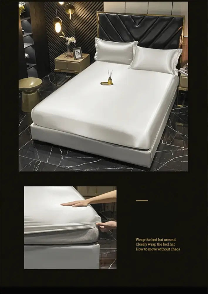 Green Cream Satin Bedding