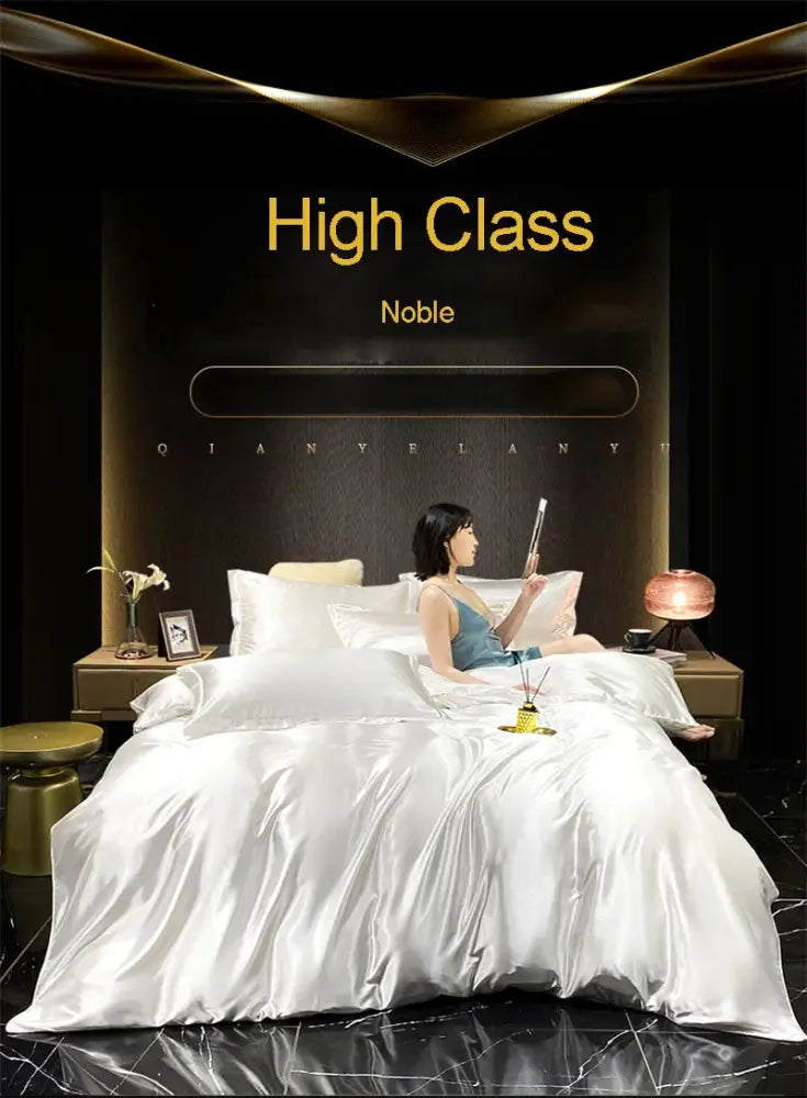 Green Cream Satin Bedding