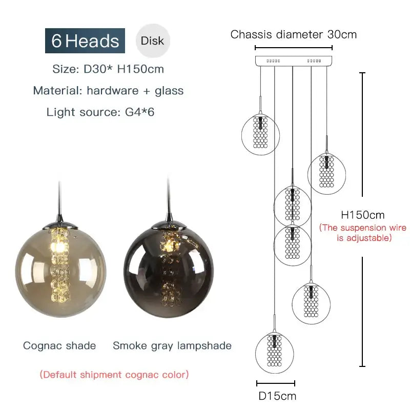 Amber Glass Spiral Chandelier