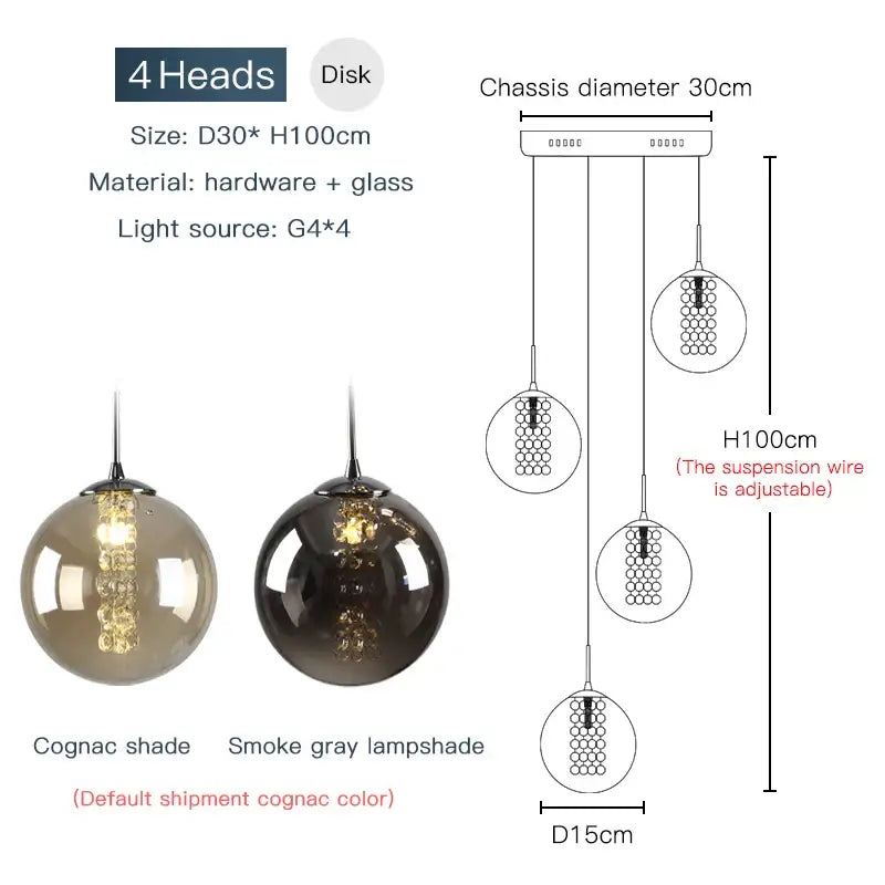 Amber Glass Spiral Chandelier