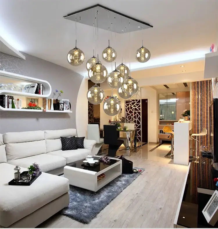 Amber Glass Spiral Chandelier