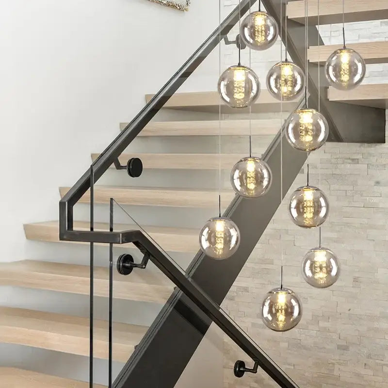 Amber Glass Spiral Chandelier