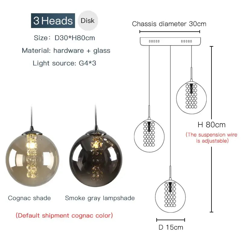 Amber Glass Spiral Chandelier