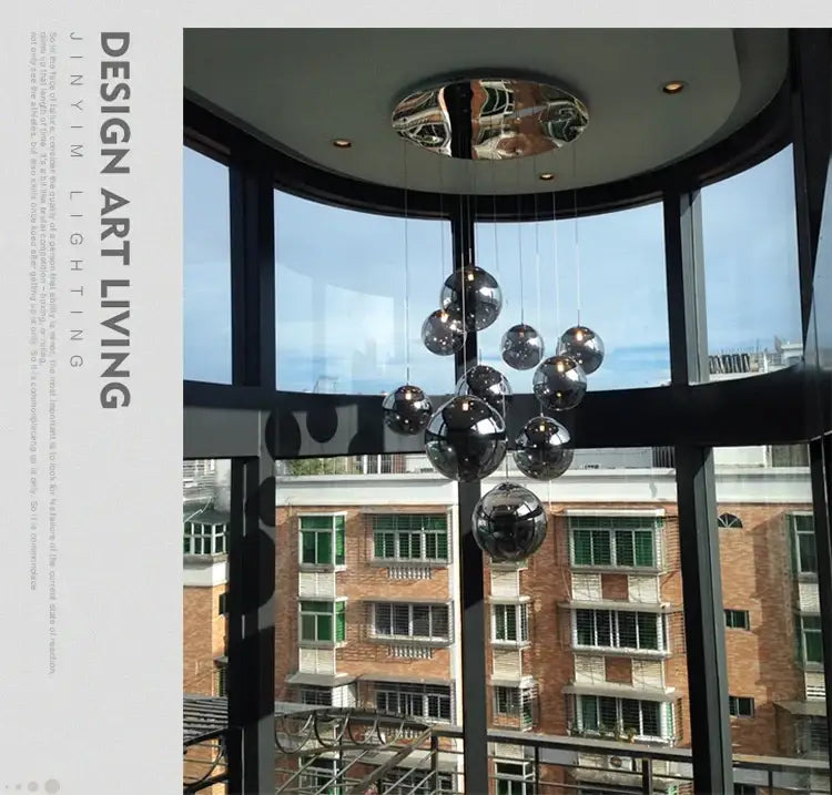 Amber Glass Spiral Chandelier