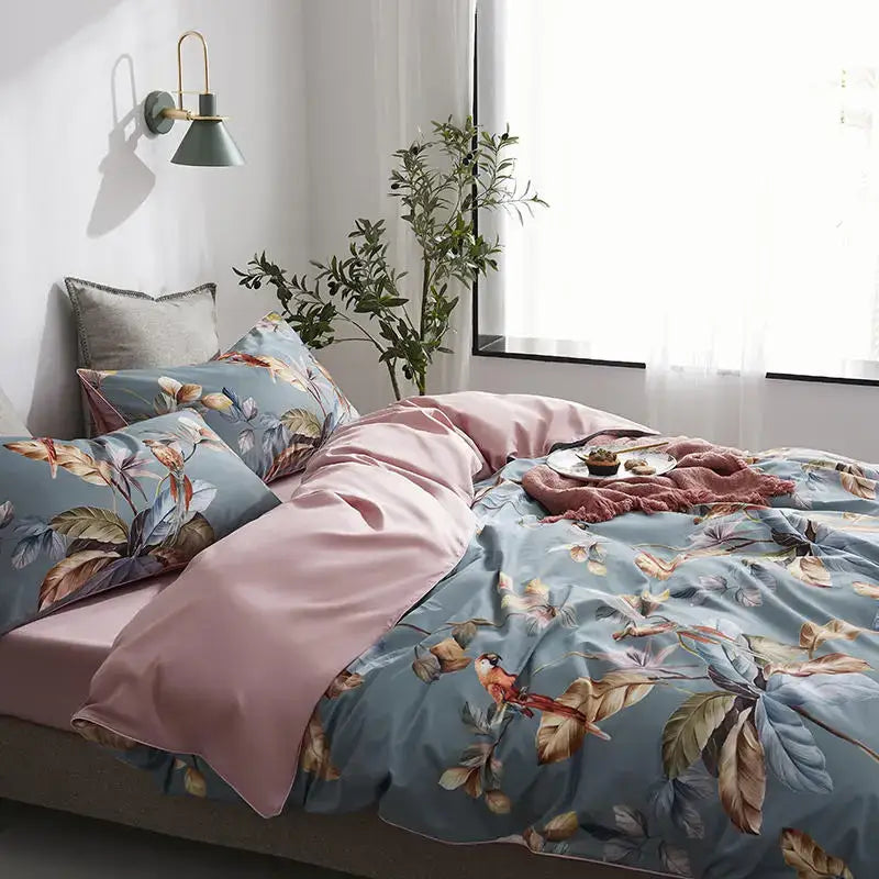 Flamingo Leaf Cotton Set