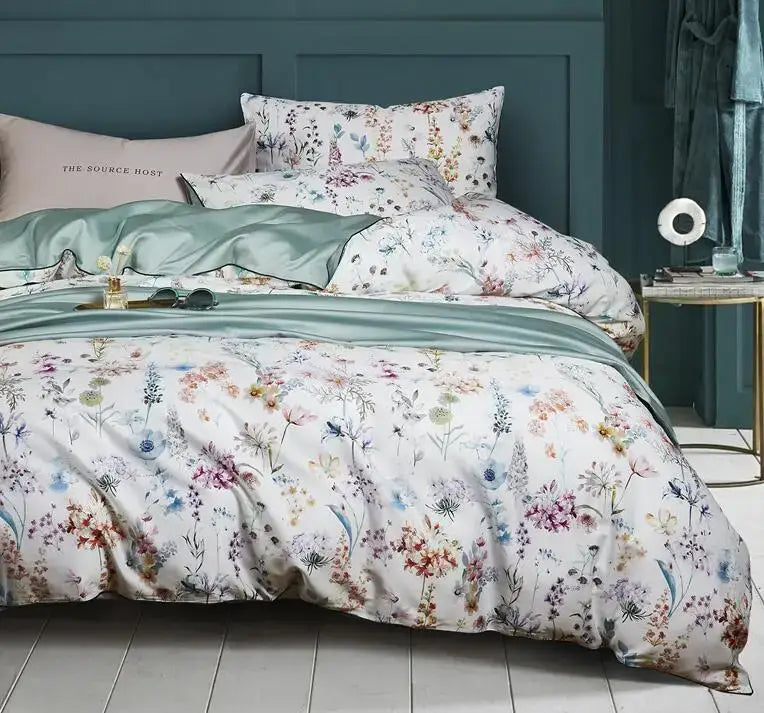 Blue Floral Cotton Bedding